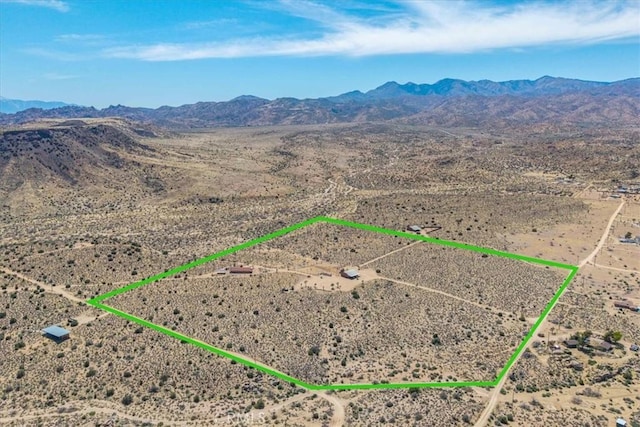 53105 Chia Trl, Pioneertown, CA 92268 - drone / aerial view with a mountain view and a desert view