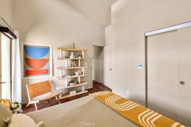 53105 Chia Trl, Pioneertown, CA 92268 - bedroom with a closet and lofted ceiling