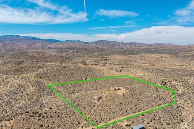 53105 Chia Trl, Pioneertown, CA 92268 - drone / aerial view with a rural view, a mountain view, and a desert view