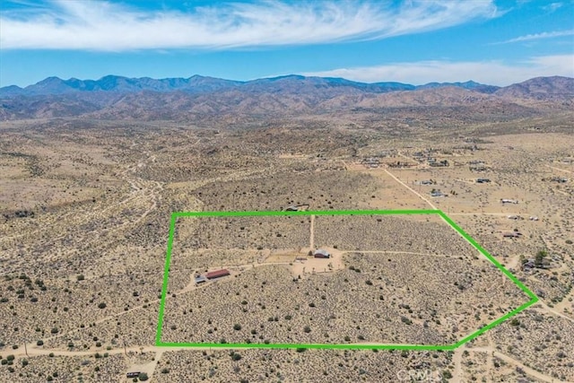 53105 Chia Trl, Pioneertown, CA 92268 - aerial view with a mountain view and view of desert