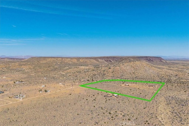53105 Chia Trl, Pioneertown, CA 92268 - bird's eye view featuring a rural view, a mountain view, and a desert view