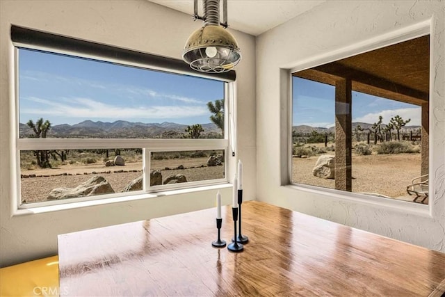 53105 Chia Trl, Pioneertown, CA 92268 - unfurnished dining area with a mountain view