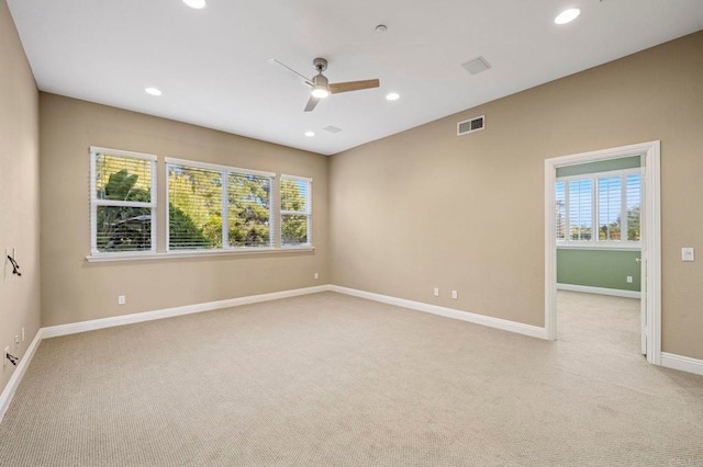 4033 Keri Way, Fallbrook, CA 92028 - spare room featuring ceiling fan, light colored carpet, healthy amount of natural light, and recessed lighting