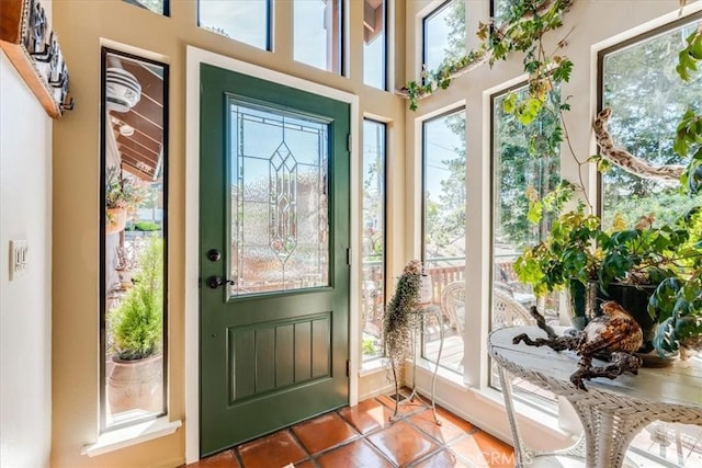 interior space with tile patterned floors