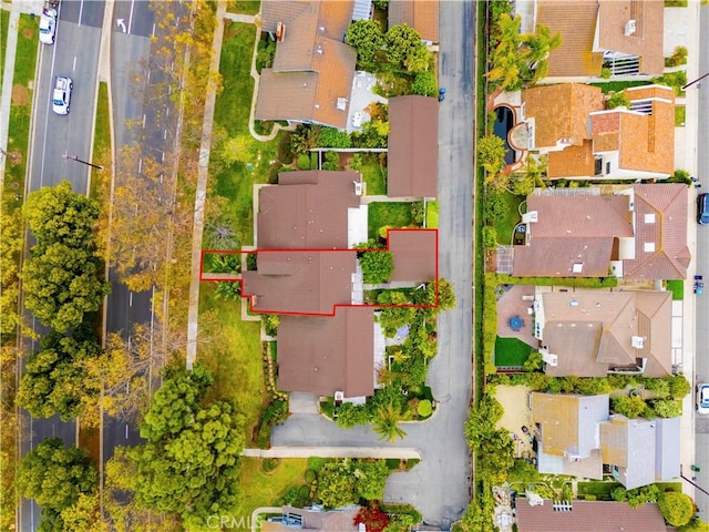 49 W Yale Loop Unit 26, Irvine, CA 92604 - aerial view of residential area with property boundaries highlighted