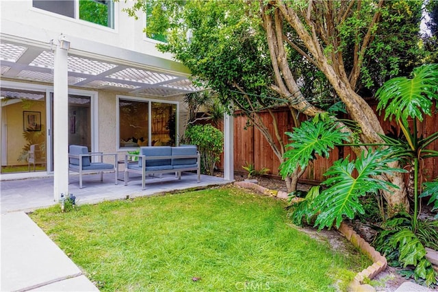 49 W Yale Loop Unit 26, Irvine, CA 92604 - view of yard with a pergola, a patio area, and an outdoor hangout area