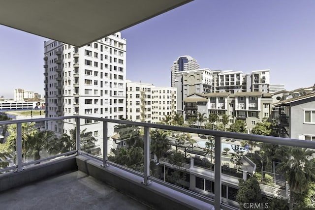 balcony with a view of city
