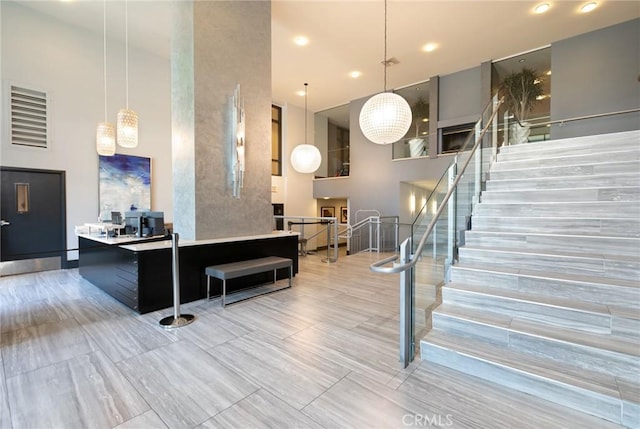 reception with stairs