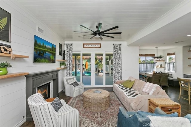 interior space with french doors and visible vents