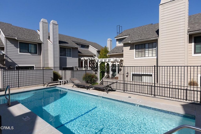community pool with fence