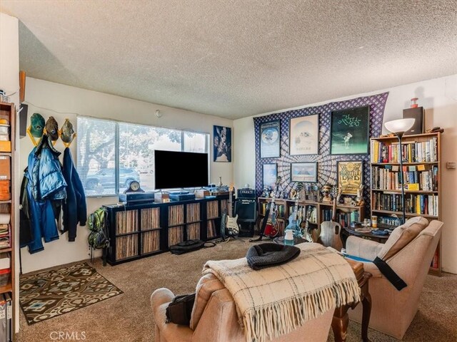 324 Short St, Arroyo Grande, CA 93420 - carpeted living room featuring a textured ceiling