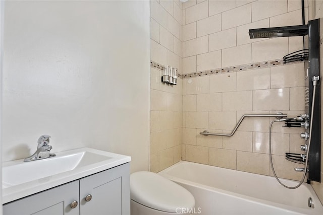 8856 Fullbright Ave, Winnetka, CA 91306 - bathroom featuring shower / washtub combination, toilet, and vanity