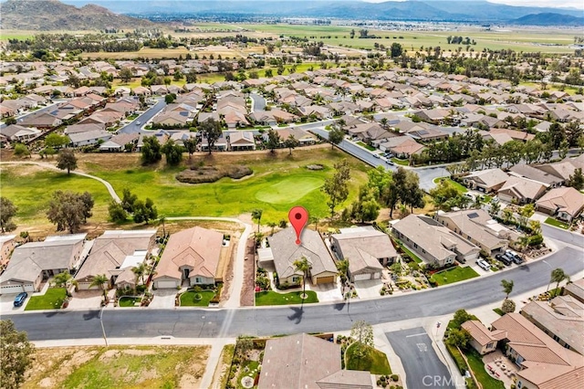 bird's eye view featuring a residential view and a mountain view