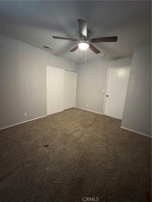 17665 Juniper St, Hesperia, CA 92345 - unfurnished bedroom featuring a closet, baseboards, carpet, and visible vents