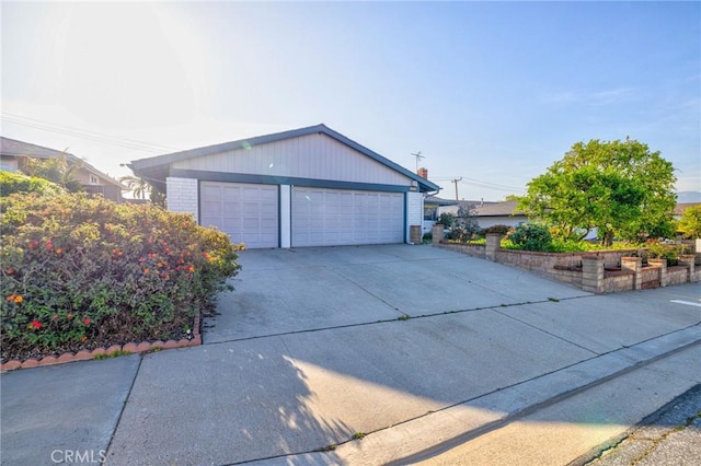 view of detached garage