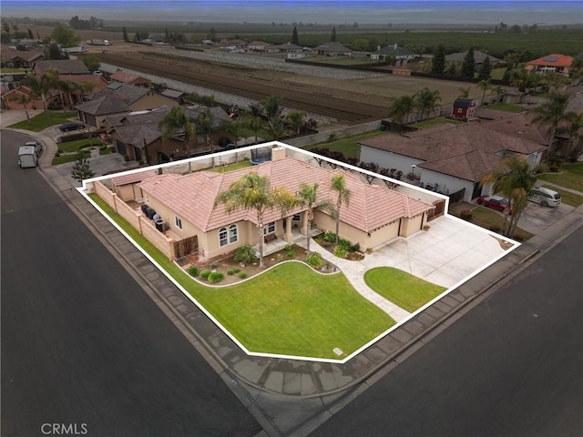 bird's eye view with a residential view