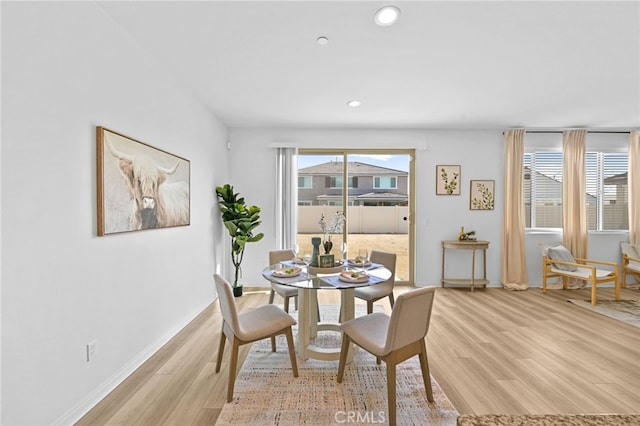 29553 Tulipwood St, Menifee, CA 92584 - dining area featuring baseboards, recessed lighting, and light wood-style floors