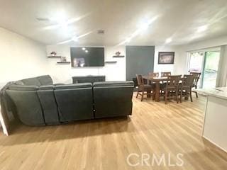 living room with wood finished floors