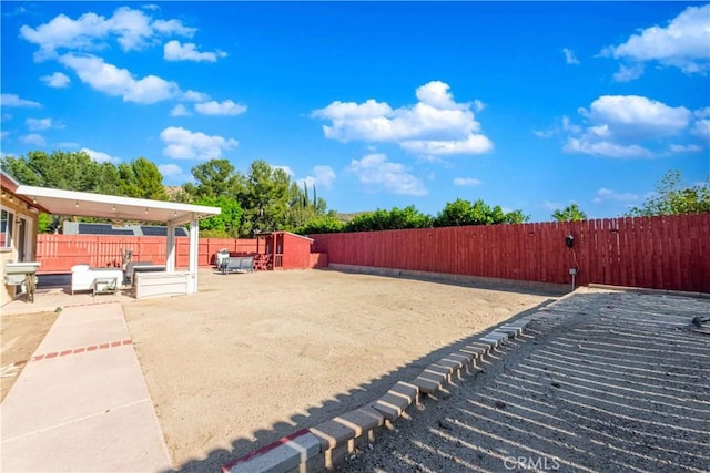 view of yard with fence