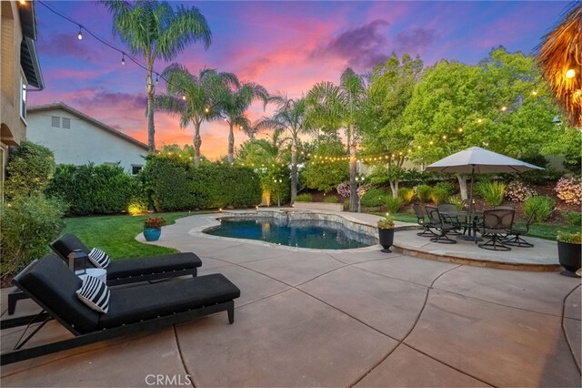 pool with a patio area