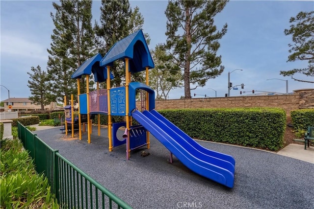communal playground with fence