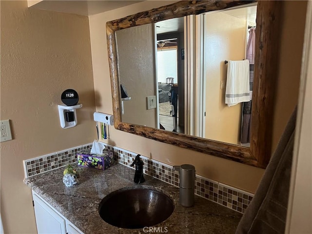 31671 Silver Spruce Dr, Running Springs, CA 92382 - bathroom featuring tasteful backsplash and vanity