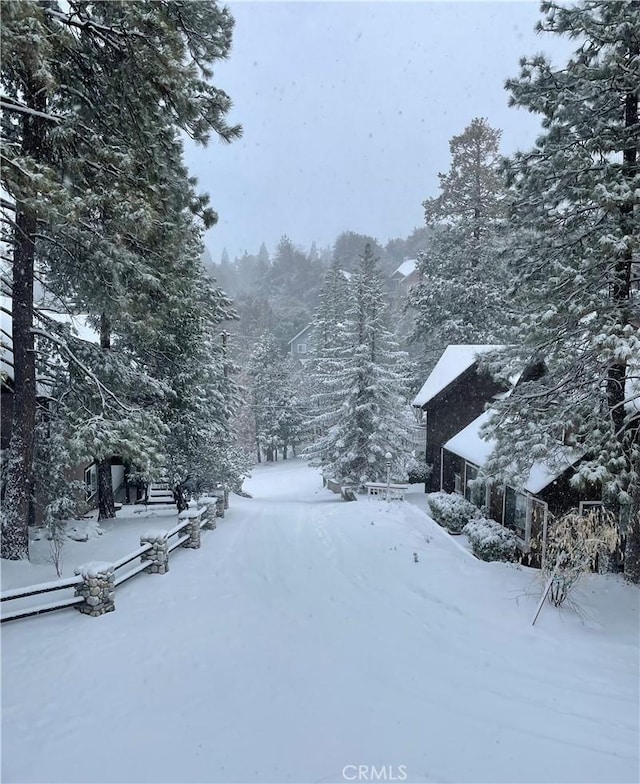 view of snowy yard