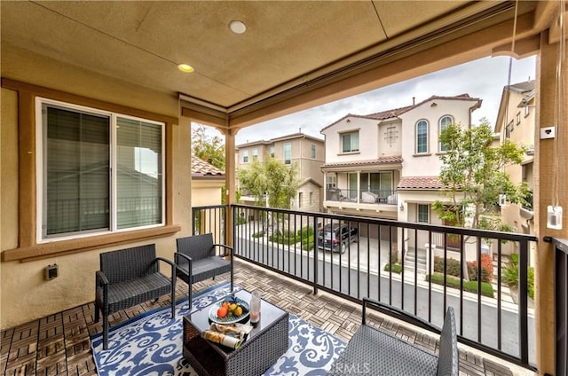 balcony with a residential view