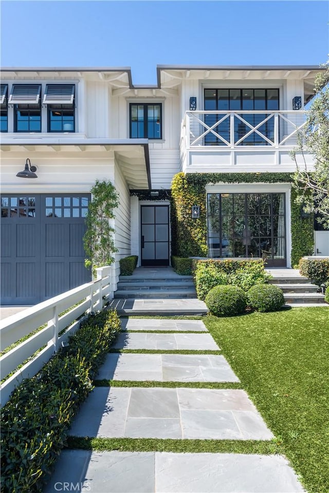 617 Anderson St, Manhattan Beach, CA 90266 - view of front facade featuring a garage and a balcony