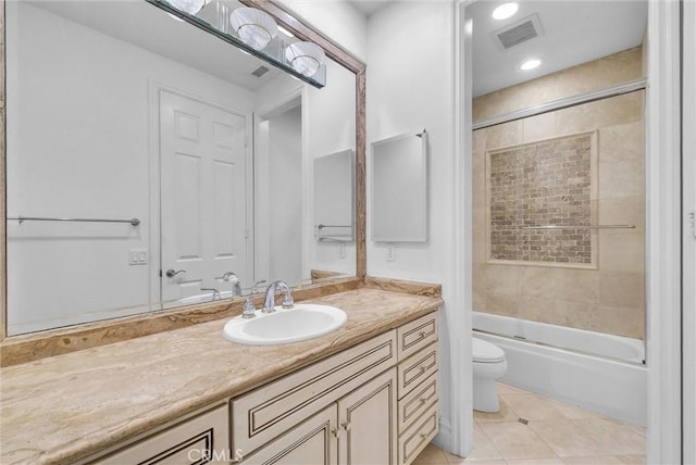 2 Aquila Way, Coto De Caza, CA 92679 - full bath featuring toilet, vanity, tile patterned flooring, and combined bath / shower with glass door