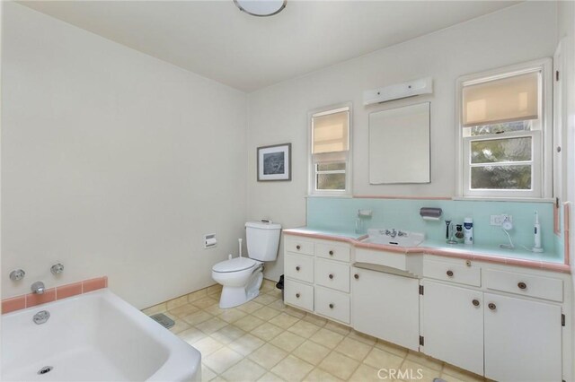3515 E 1st St, Long Beach, CA 90803 - full bath with toilet, a bath, tasteful backsplash, and vanity