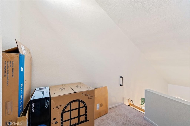 interior space featuring vaulted ceiling