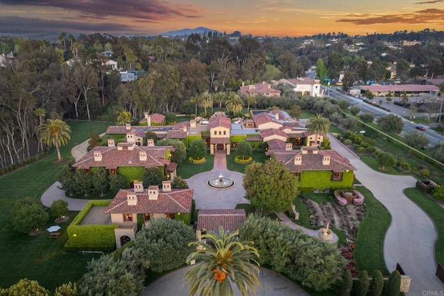 6314 El Apajo, Rancho Santa Fe, CA 92067 - aerial view at dusk
