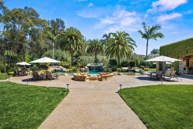 6314 El Apajo, Rancho Santa Fe, CA 92067 - view of patio / terrace with an outdoor pool