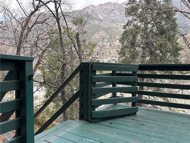 39500 Canyon Dr, Forest Falls, CA 92339 - wooden deck featuring a mountain view