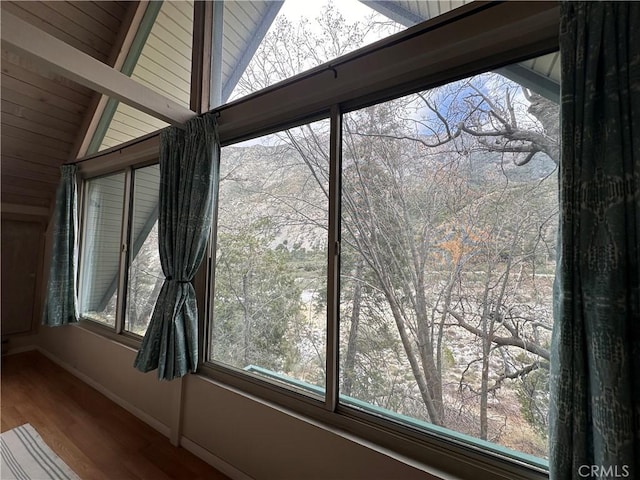 39500 Canyon Dr, Forest Falls, CA 92339 - details featuring wood finished floors and baseboards