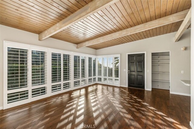 2516 Bayside Dr, Corona Del Mar, CA 92625 - interior space featuring baseboards, lofted ceiling with beams, and wood ceiling