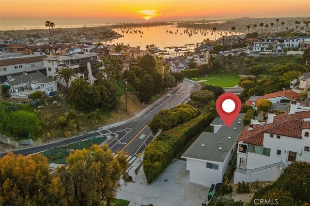 2516 Bayside Dr, Corona Del Mar, CA 92625 - bird's eye view with a water view and a residential view