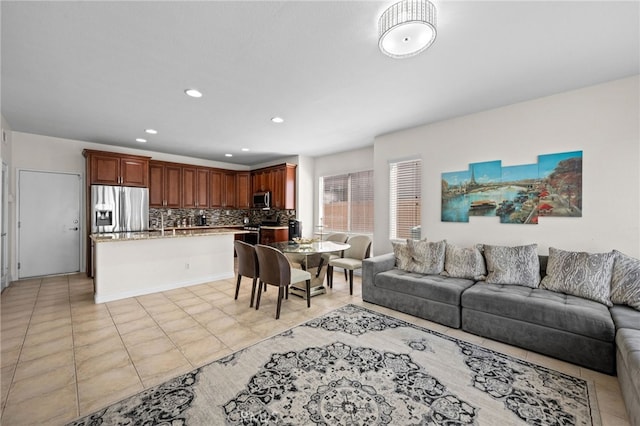 8481 Attica Dr, Riverside, CA 92508 - living area with recessed lighting and light tile patterned flooring