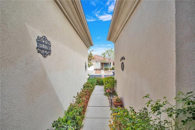 view of home's exterior featuring stucco siding