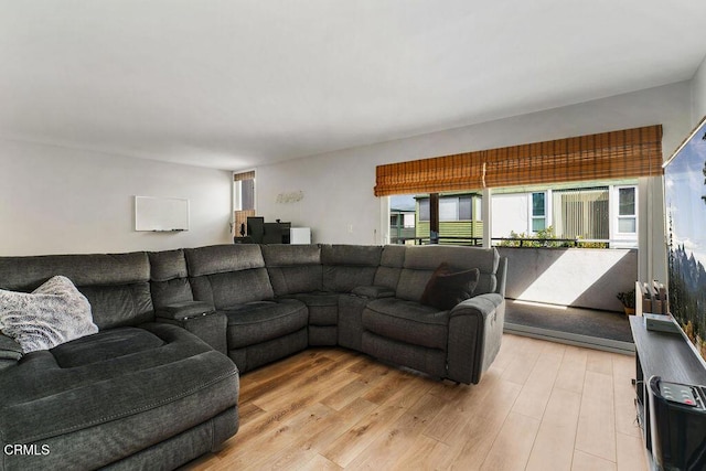 living area featuring light wood-type flooring