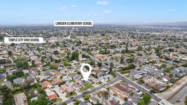 birds eye view of property featuring a residential view