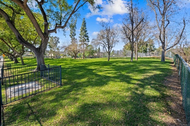 view of yard with fence