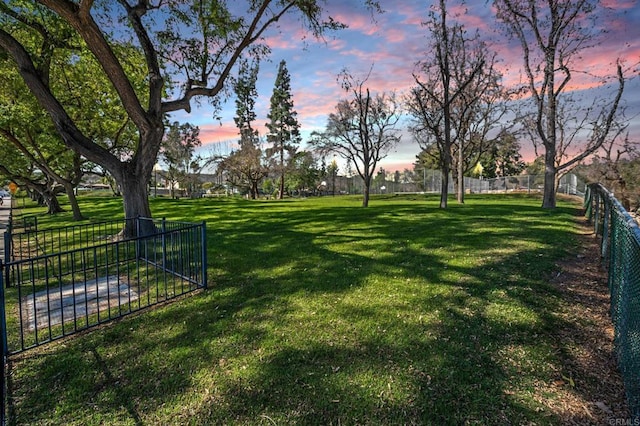 view of yard featuring fence