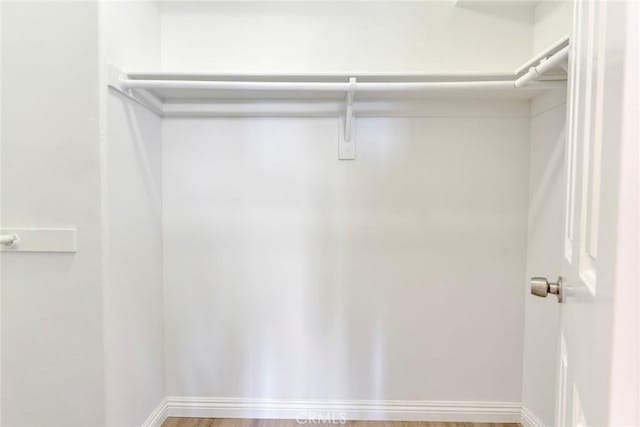 spacious closet with wood finished floors