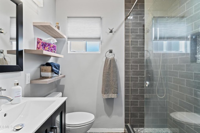 19459 Lull St, Reseda, CA 91335 - bathroom with toilet, a tile shower, and vanity