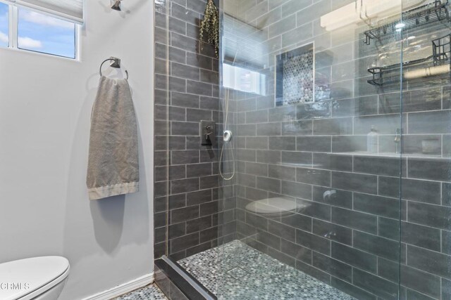 19459 Lull St, Reseda, CA 91335 - full bath featuring plenty of natural light, a tile shower, and toilet