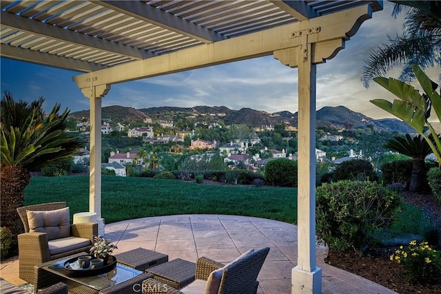 24932 Normans Way, Calabasas, CA 91302 - view of patio with a mountain view and a pergola