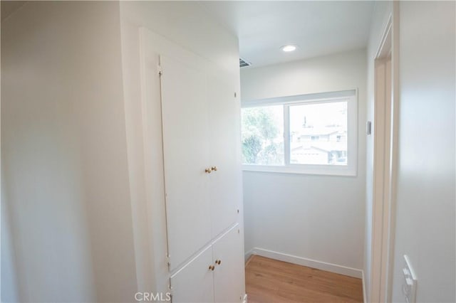 5808 Adele Ave, Whittier, CA 90606 - corridor with light wood-type flooring, baseboards, and recessed lighting
