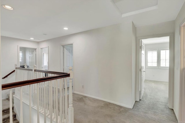 1685 Brezar St, Chula Vista, CA 91913 - corridor featuring light carpet, an upstairs landing, and recessed lighting
